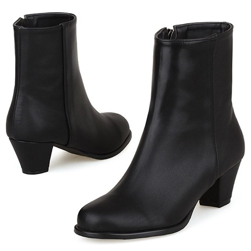 【秋冬鞋款】SPUR 简单线条靴子 EF8077 BLACK - 女款休闲鞋 - 真皮 黑色