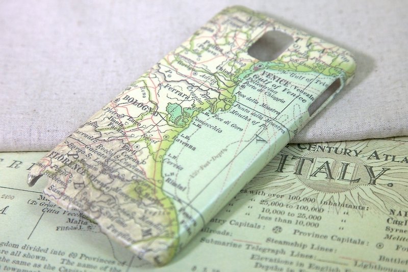 Galaxy Note 3 旅游外壳：波隆那地图 - 手机壳/手机套 - 防水材质 绿色