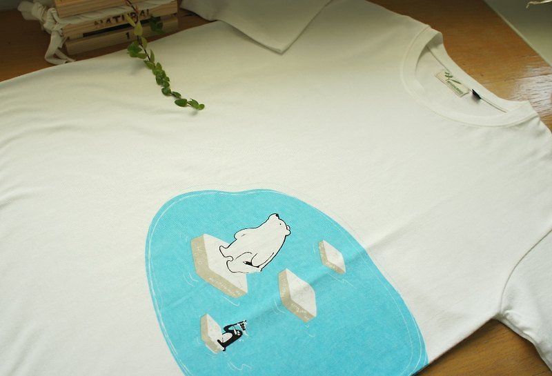 冶绿有机棉 短T [北极熊] - 女装 T 恤 - 棉．麻 白色