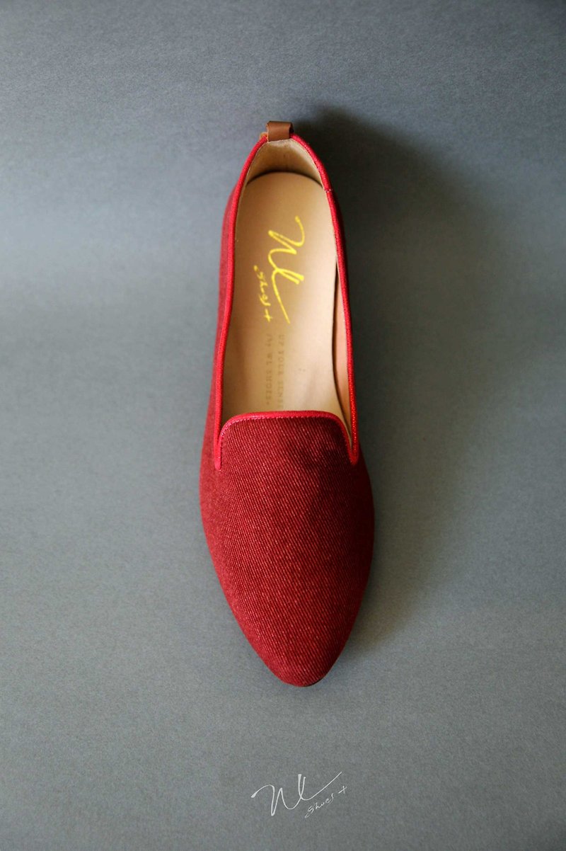 Denim Red (魅力红) Heeled Loafers 丹宁乐福 | WL - 女款牛津鞋/乐福鞋 - 其他材质 红色