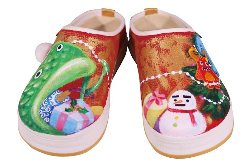 【阿关麻麻手绘圣诞彩绘鞋礼盒组】圣诞礼物交换乐 - 其他 - 其他材质 红色