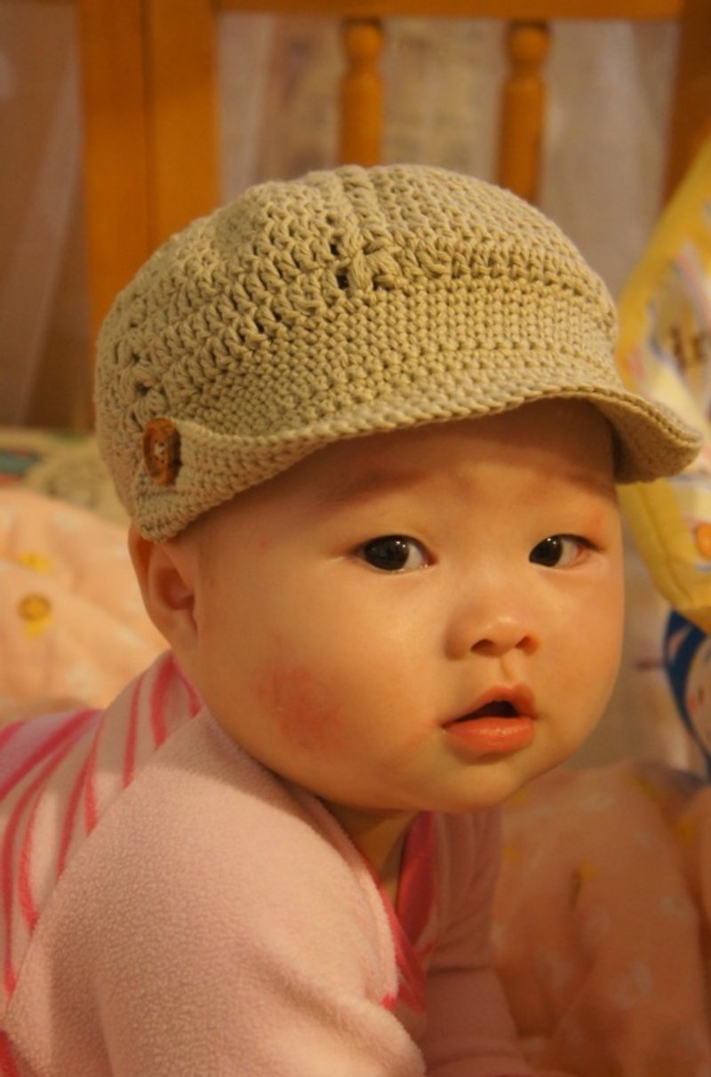 有机棉线编织帅气有型baby boy报童帽(采用日本有机棉线编织)~ - 围嘴/口水巾 - 其他材质 