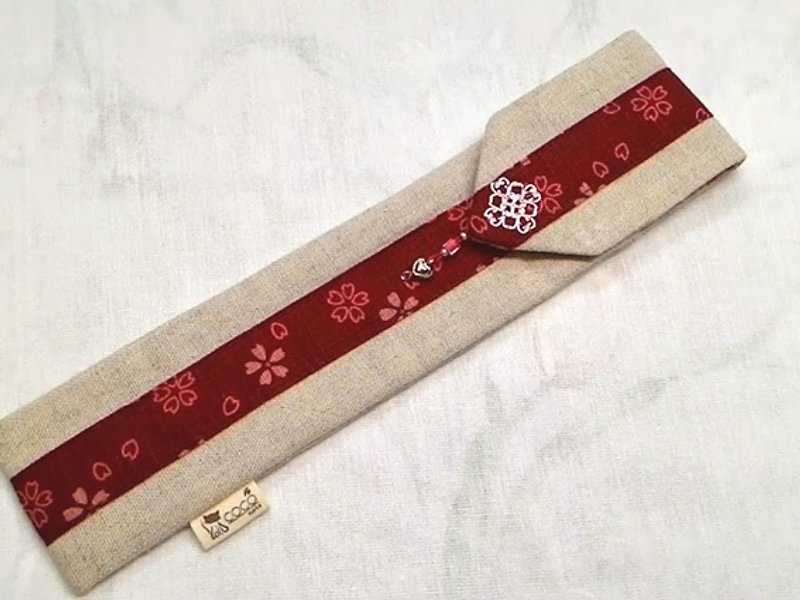 餐具组随身收纳袋 筷套F02-016~独特设计手工缝制 - 筷子/筷架 - 其他材质 