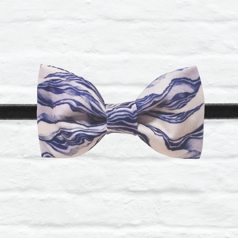 Style 0053 海的调和 印花 系列 领结 Deep sea wave pattern bowtie - 颈链 - 其他材质 蓝色