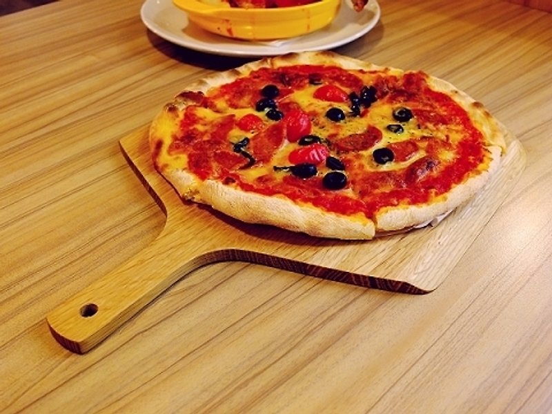 厚实橡木制 pizza木铲/大砧板 - 厨房用具 - 木头 卡其色