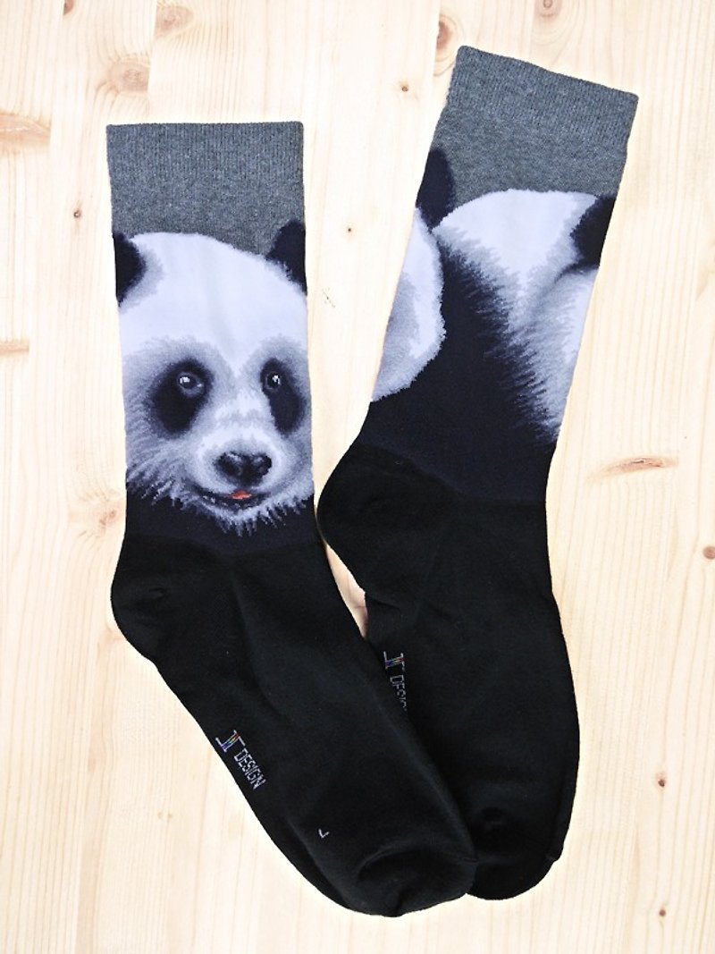 JHJ Design 加拿大品牌 高彩度针织棉袜 动物系列 - 熊猫袜子(针织棉袜) 团团 圆圆 可爱 猫熊 - 袜子 - 其他材质 