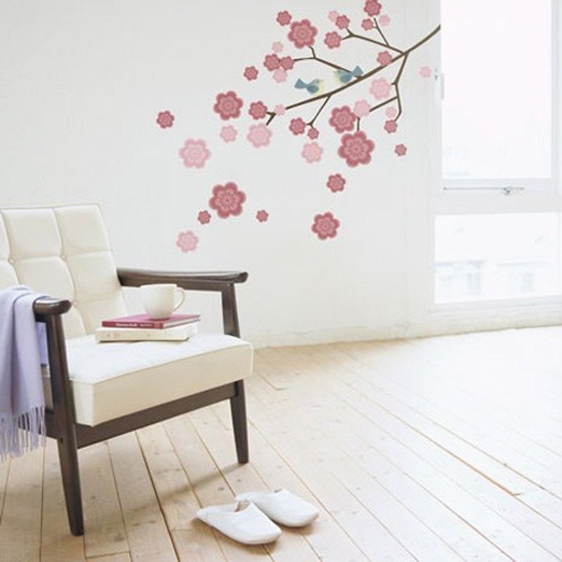 / 樱花鸟 Birds and sakura / 彩色无痕壁贴 - 墙贴/壁贴 - 其他材质 粉红色
