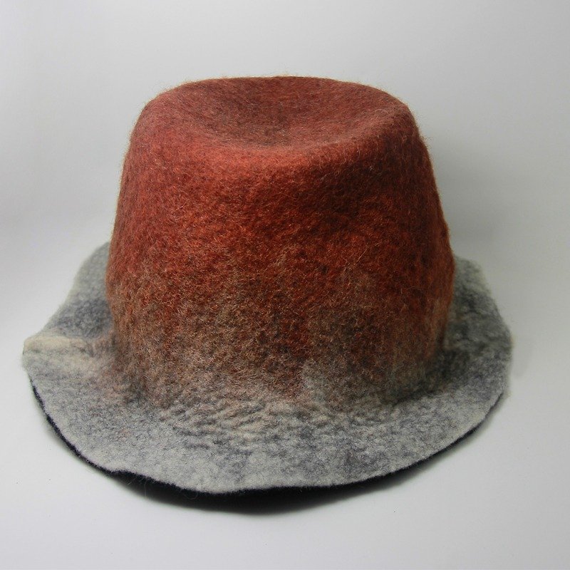 原创订制羊毛毡湿毡帽子纯羊毛复古帽—棕色 - 帽子 - 羊毛 