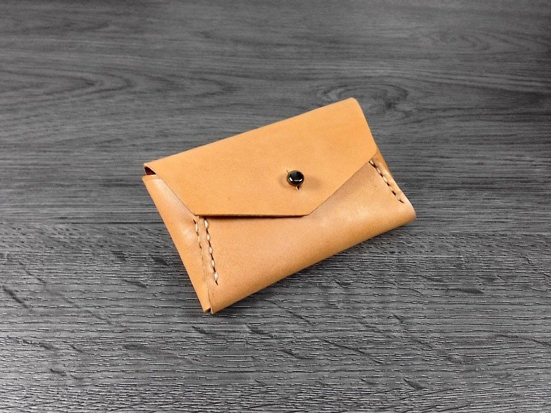 MICO 手缝皮革信封小皮夹(浅茶) - 皮夹/钱包 - 真皮 橘色
