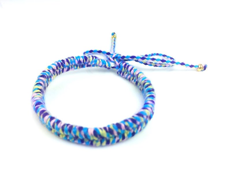 “紫粉蓝日本进口绳 x 纯手工编织” - 手链/手环 - 棉．麻 多色