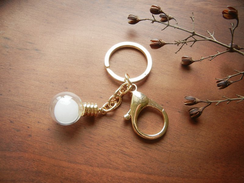*coucoubird*白织灯泡水晶吊饰 - 钥匙链/钥匙包 - 玻璃 白色