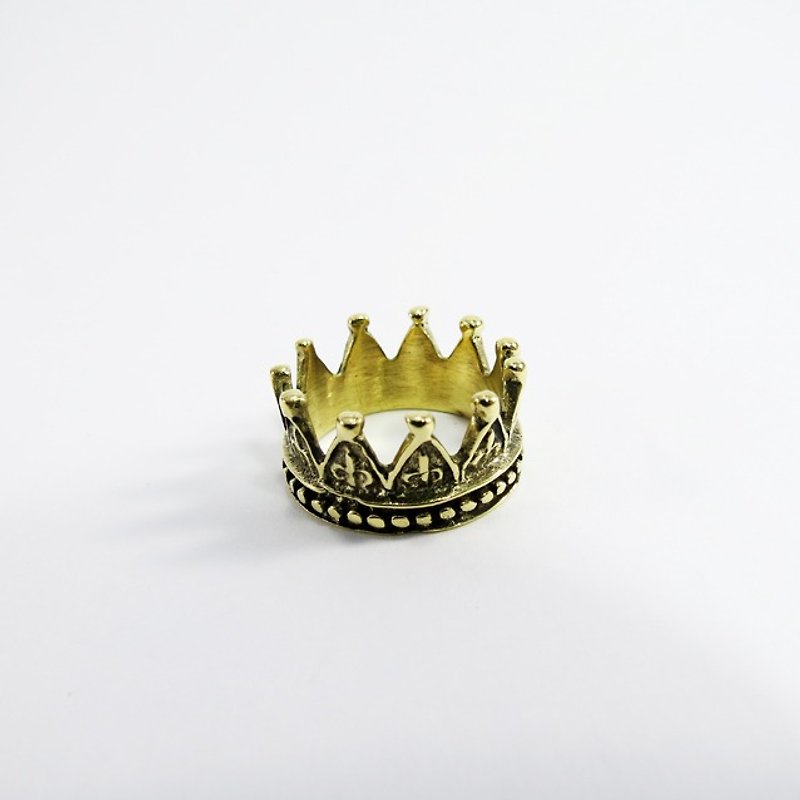 皇冠型黄铜戒指 - 戒指 - 其他金属 橘色