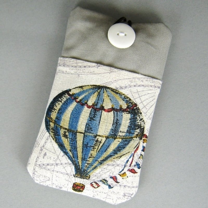 定制化电话包 手机袋 手机保护布套  - 热气球 - 手机壳/手机套 - 棉．麻 灰色