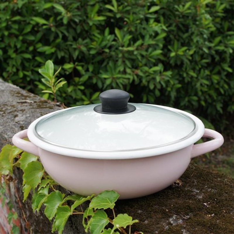 就爱珐琅_粉色浅盆小锅_21cm porcelain enamel small pot (pink) - 厨房用具 - 其他金属 粉红色