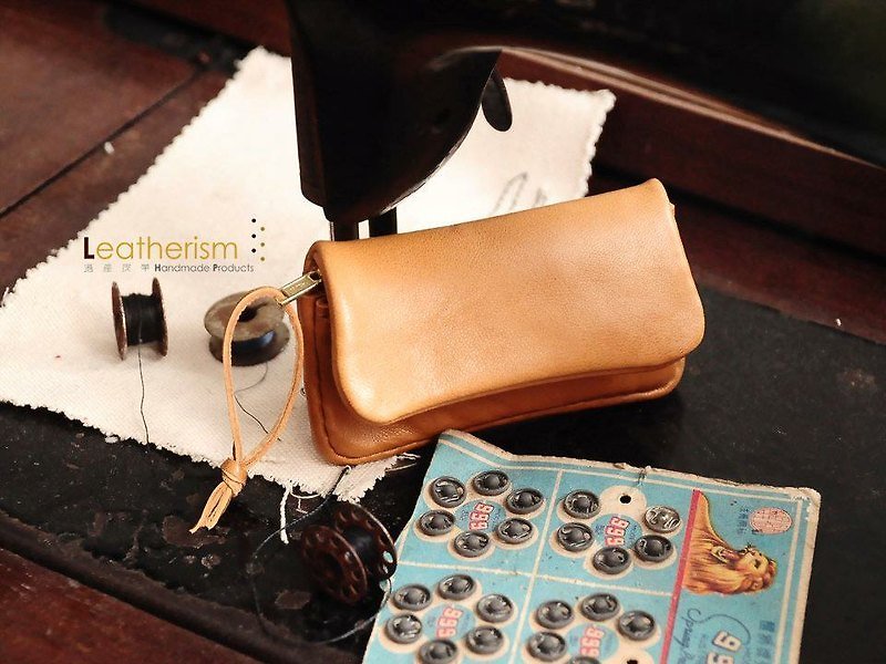 柔绵绵的手缝羊皮拉链零钱包 by Leatherism Handmade Products＊免邮费＊ - 零钱包 - 真皮 