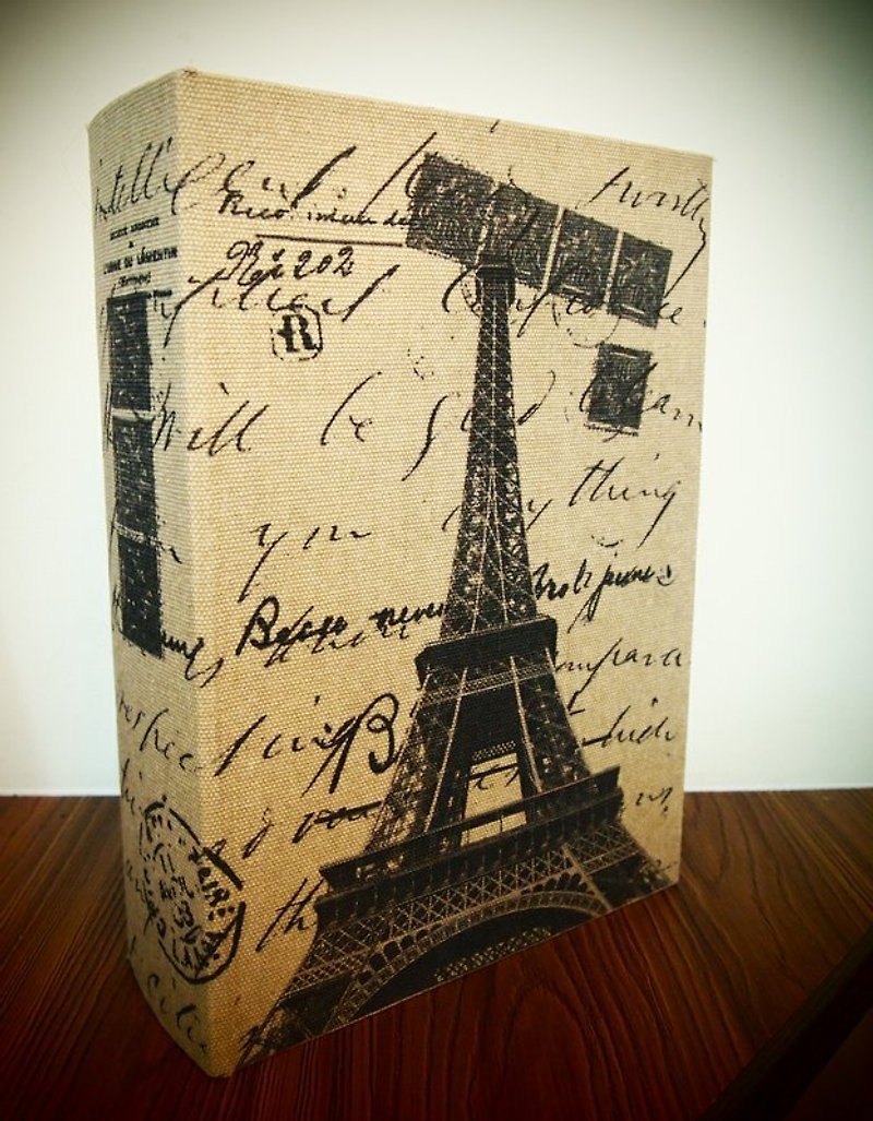 法国巴黎铁塔  大型书本套盒/收纳书本盒（杂货/饰品/工具/珠宝）置物盒 - 其他 - 木头 黑色