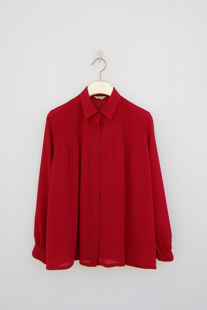 古着红衬衫 - 女装衬衫 - 其他材质 