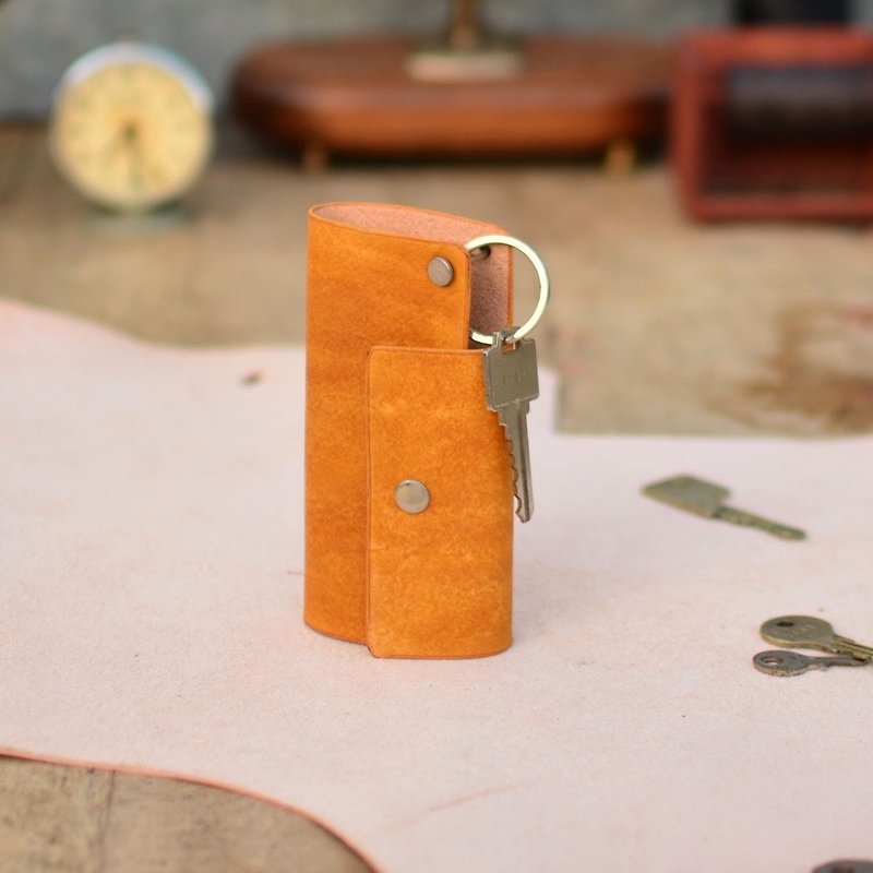 亥卡 HIKER / 手制钥匙包 - 山吹 - 钥匙链/钥匙包 - 真皮 橘色