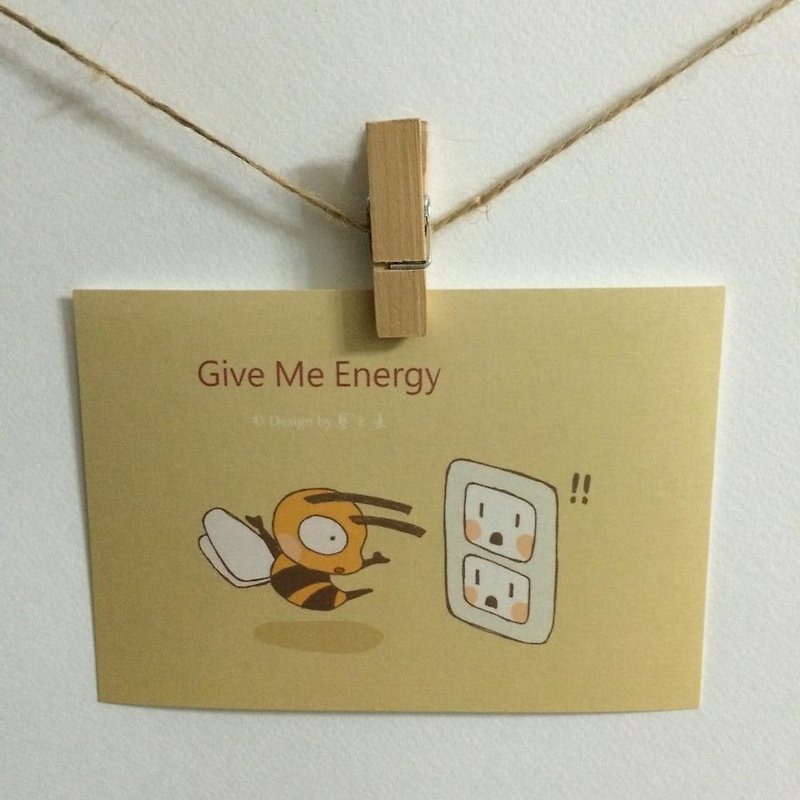 《艺之鱼》Give Me Energy 卡片 明信片 --C0183 - 卡片/明信片 - 纸 黄色