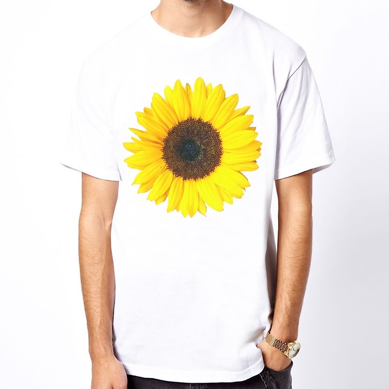 Sunflower#2 太阳花短袖T恤-白色 向日葵 照片 - 男装上衣/T 恤 - 其他材质 白色