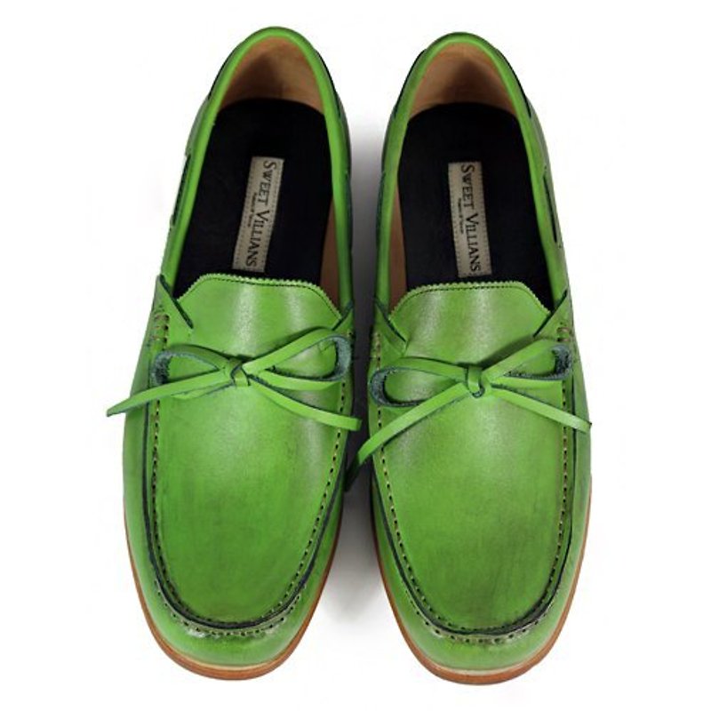 Toadflax M1122 Paintbrush Green leather loafers - 男款牛津鞋/乐福鞋 - 真皮 绿色