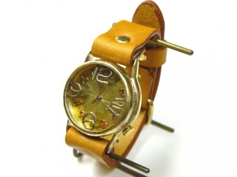 On Time-B  手作り時計 HandCraftWatch  Mens Brass32mm フローティングインデックス (214B GD/CA) - 女表 - 其他金属 金色
