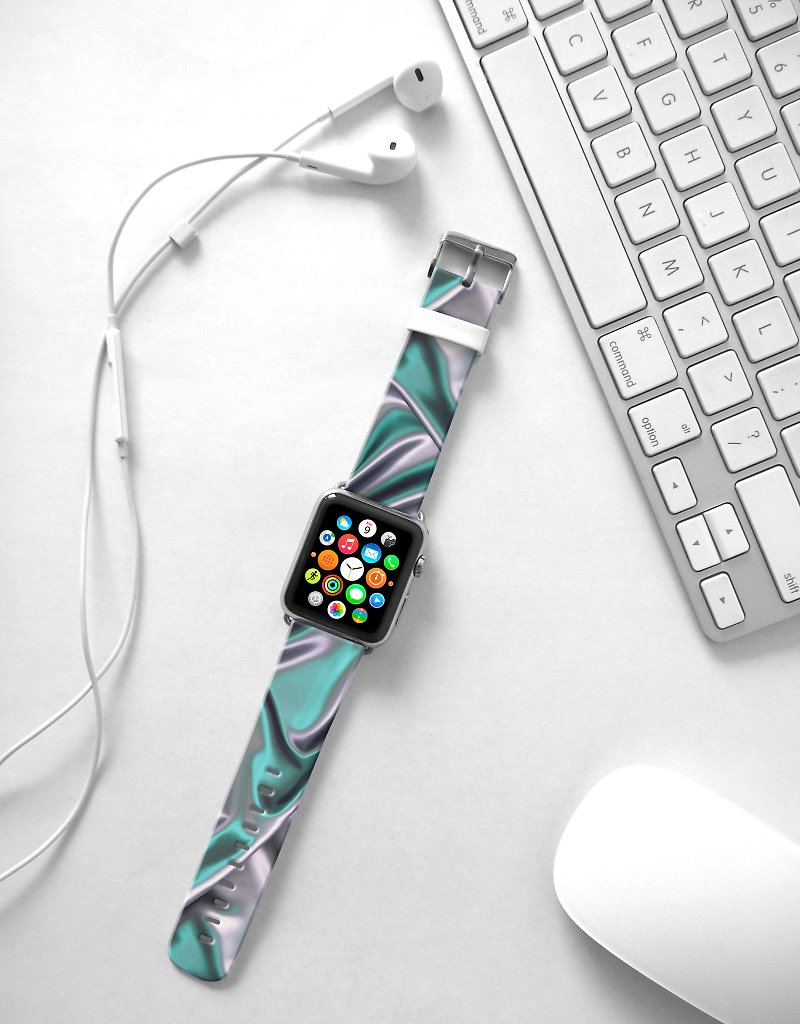 Apple Watch Series 1 , Series 2, Series 3 - Apple Watch 真皮手表带，适用于Apple Watch 及 Apple Watch Sport - Freshion 香港原创设计师品牌 - 闪烁银 119 - 表带 - 真皮 