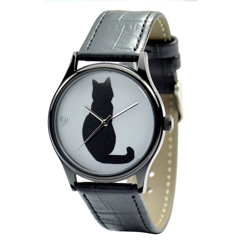 圣诞礼物 - 黑猫手表---中性设计---全球包邮 - 男表/中性表 - 其他金属 黑色