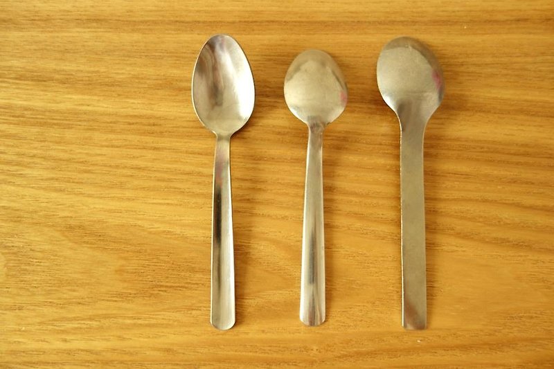 旧式简约咖啡小匙3件组 - 餐刀/叉/匙组合 - 其他金属 灰色