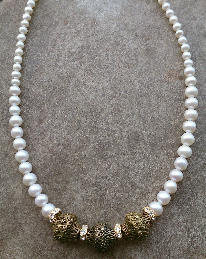 伊特拉斯坎淡水变形珍珠项链 - 项链 - 宝石 