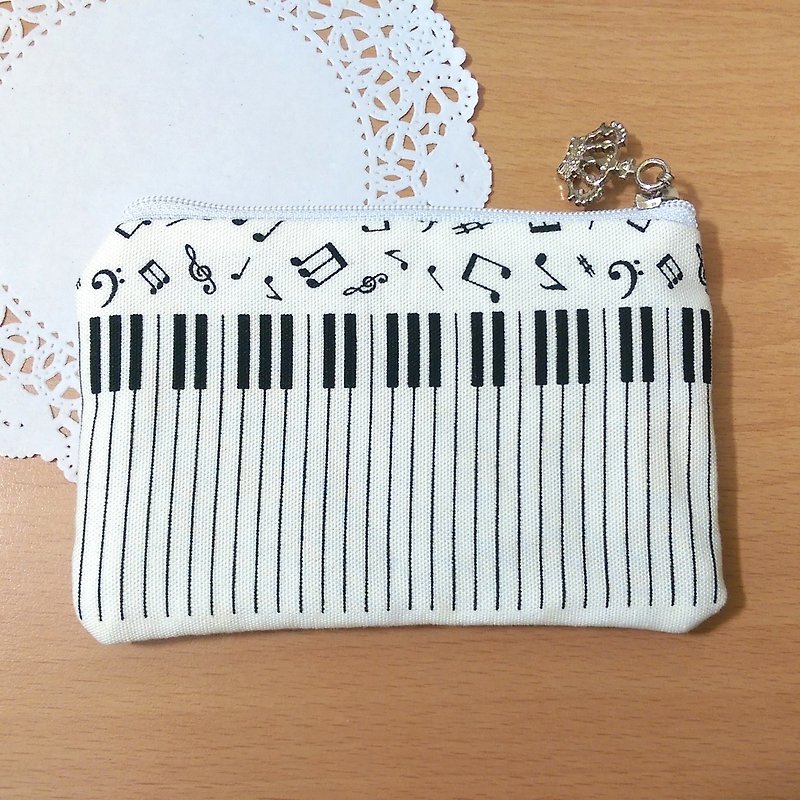 【钢琴零钱包(小键盘)】音乐 乐器 音符 五线谱 钢琴 键盘 日本棉布 手创 定制化 订做《米思熊》毕业礼物 - 零钱包 - 其他材质 白色