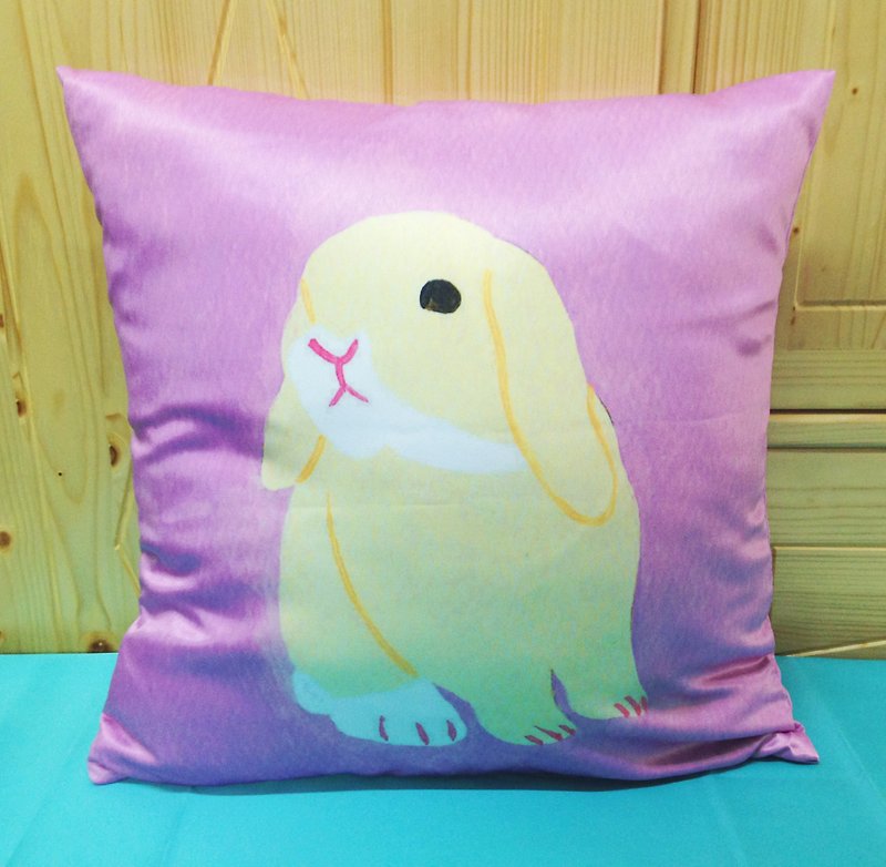 兔子  抱枕 枕套 手绘 - 枕头/抱枕 - 其他材质 紫色