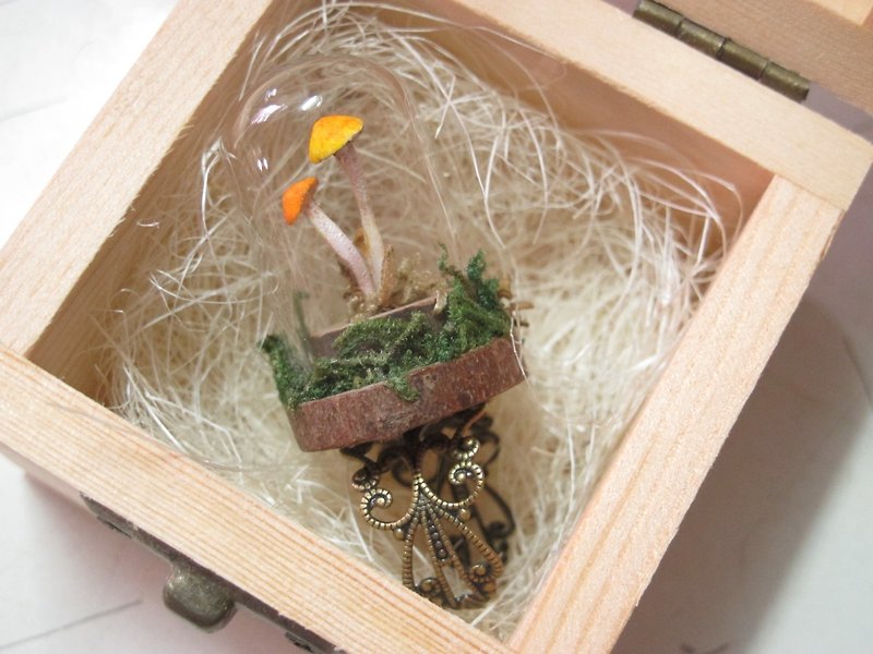 森林 蘑菇 玻璃瓶 戒指 饰物 - 戒指 - 玻璃 橘色