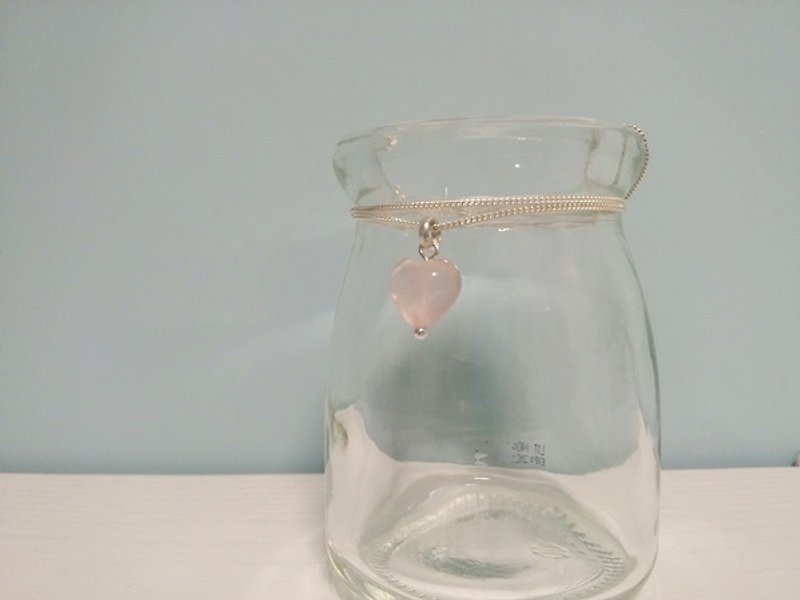 《念记》- 天然芙蓉晶925纯银项链 香港原创设计 - 项链 - 宝石 粉红色