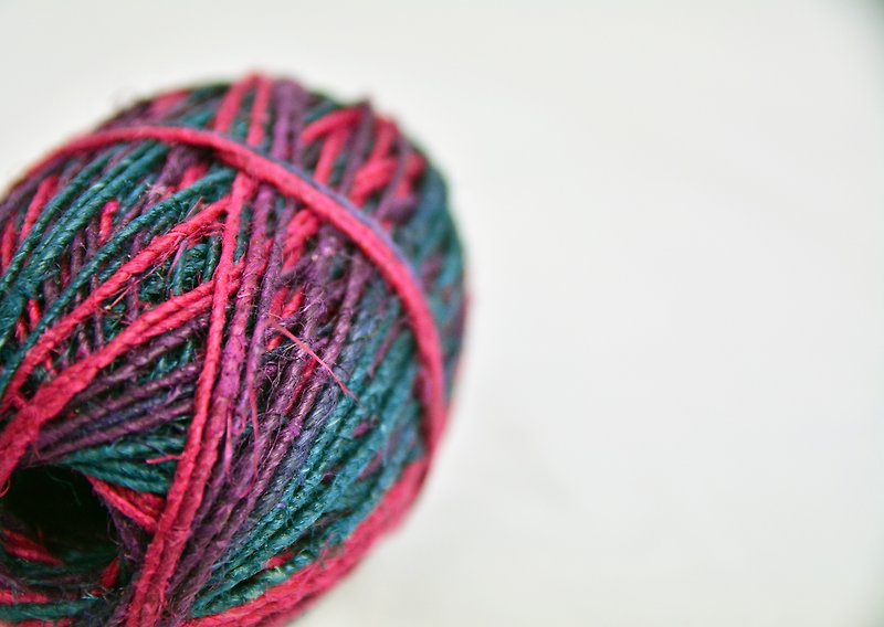 手捻麻线-段染 蓝色-紫色-粉红色 公平贸易 - 编织/刺绣/羊毛毡/裁缝 - 棉．麻 紫色