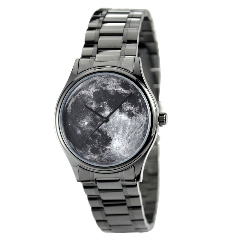 月球手表 (黑色) 黑色表壳配钢带 - 男表/中性表 - 不锈钢 
