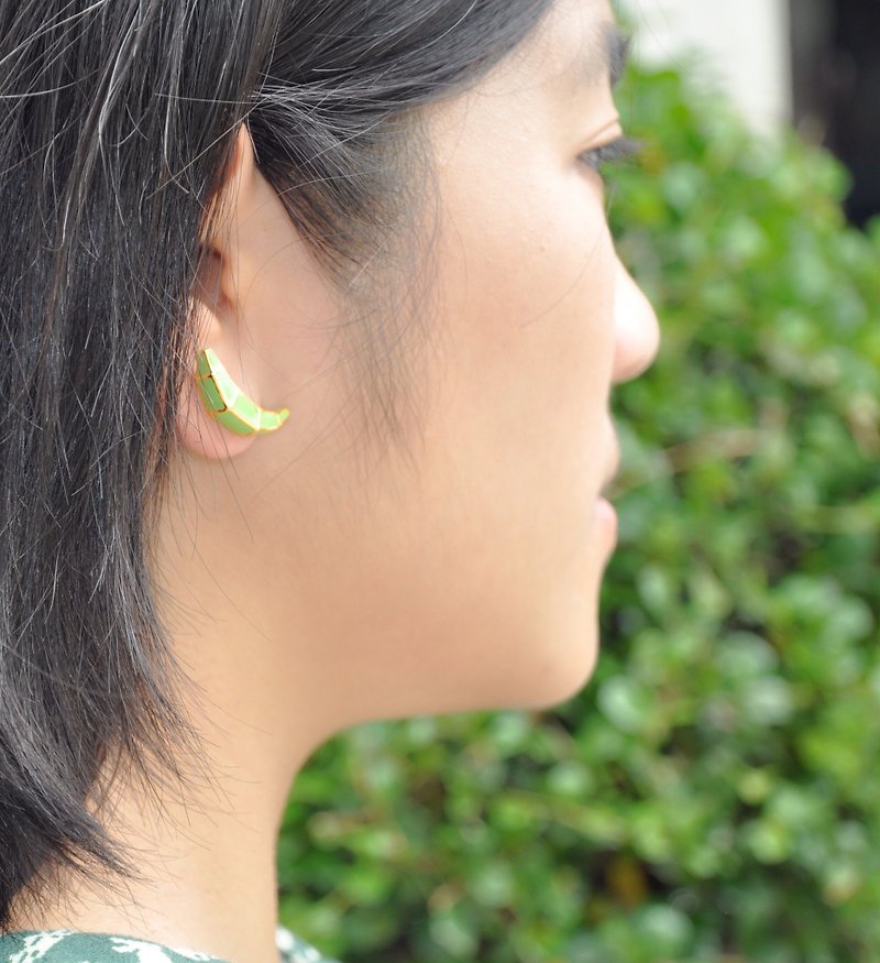 Glorikami 绿香蕉耳环 - 耳环/耳夹 - 其他材质 绿色