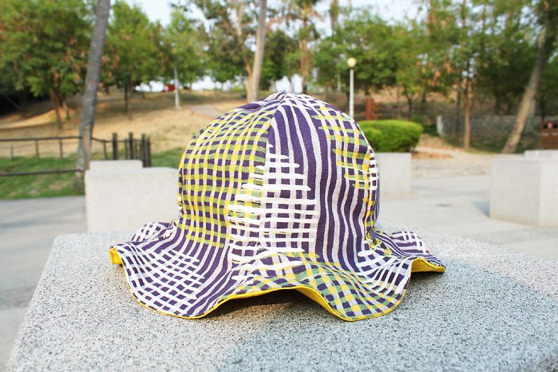 [CURLY CURLY] 千格 (紫黄) /一朵 帽 A Flower Of Hat (双面戴) - 帽子 - 其他材质 紫色