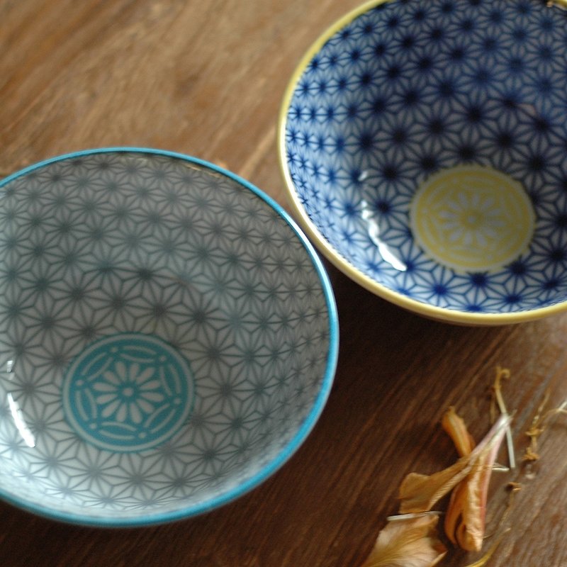 日式北欧风 蓝黄＋淡粉紫 大碗2入 - 碗 - 其他材质 粉红色
