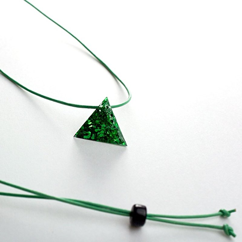トライアングルネックレス(ミドリ) - 项链 - 其他材质 绿色