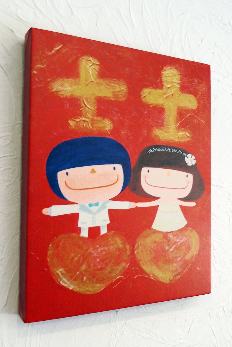 小蘑菇限量无框画-【手牵手到永久】 - 海报/装饰画/版画 - 其他材质 红色