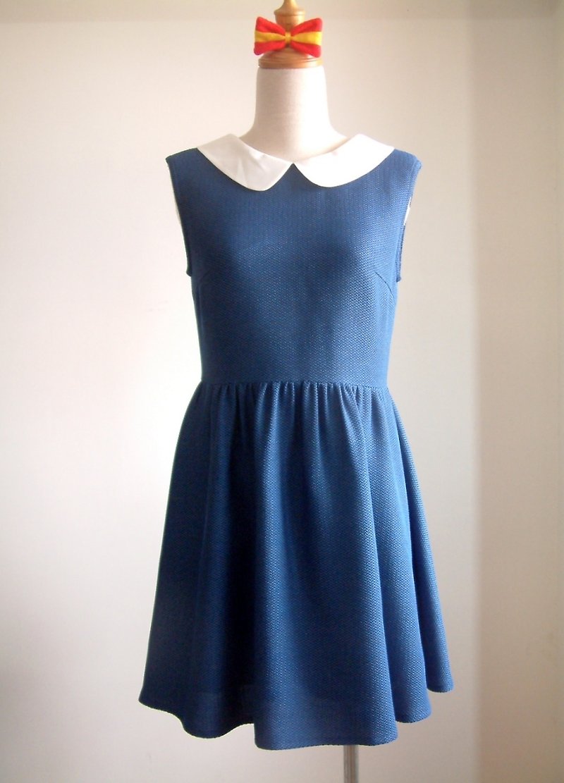 复古无袖洋装-宝蓝 - 洋装/连衣裙 - 其他材质 蓝色