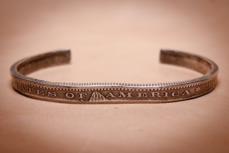 Dreamstation皮革鞄研所，美国摩根一美元银币手环Silver bracelet，嘻皮，哈雷，重机 - 手链/手环 - 其他金属 银色
