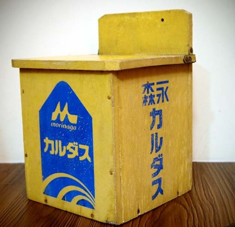 日本昭和时期森永牛乳木盒 - 其他 - 木头 黄色