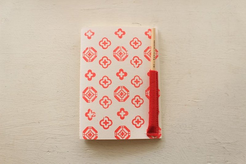 【ZhiZhiRen】厵 | 车缝线笔记本 - 前金窗花-小 - 笔记本/手帐 - 纸 红色