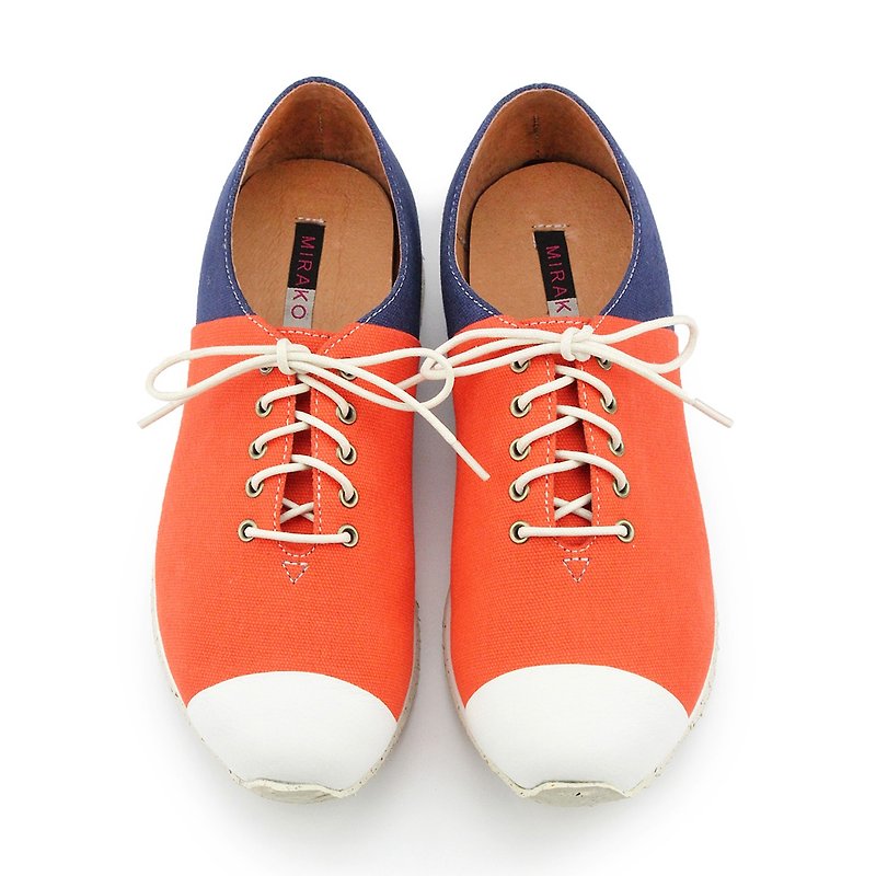 Marathon W1052 Orange - 女款休闲鞋 - 棉．麻 橘色