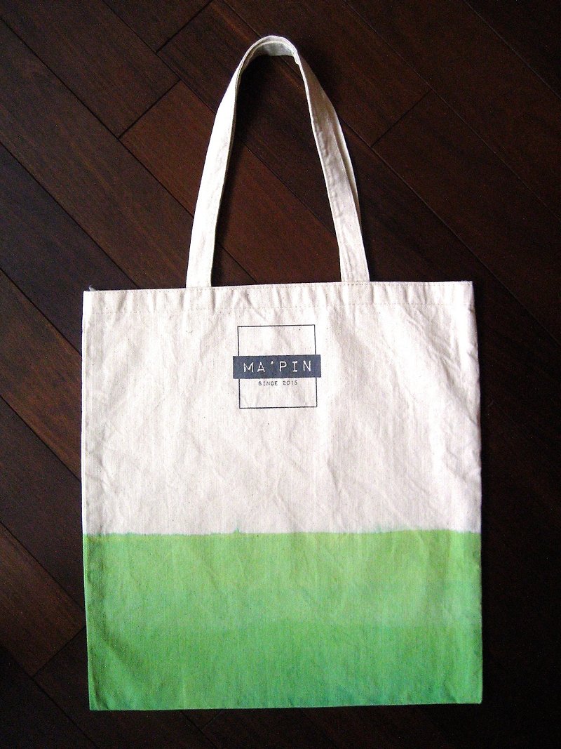 Ma'pin 经典logo 段染系列 \ 清境绿 - 侧背包/斜挎包 - 棉．麻 白色