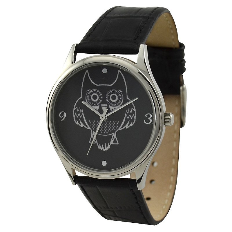 猫头鹰手表 - 男表/中性表 - 其他金属 黑色