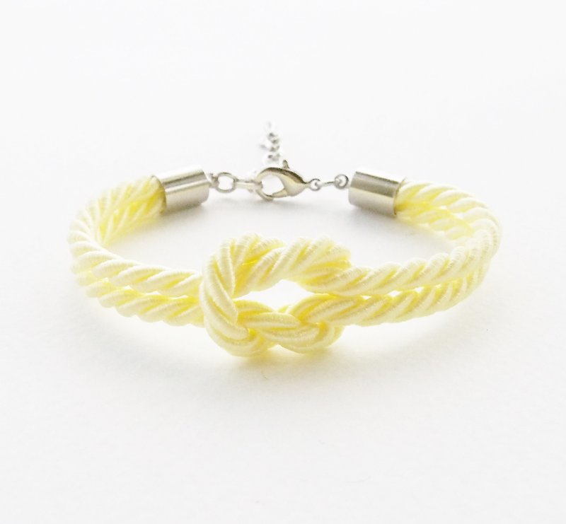 Light yellow knot bracelet - 手链/手环 - 其他材质 黄色