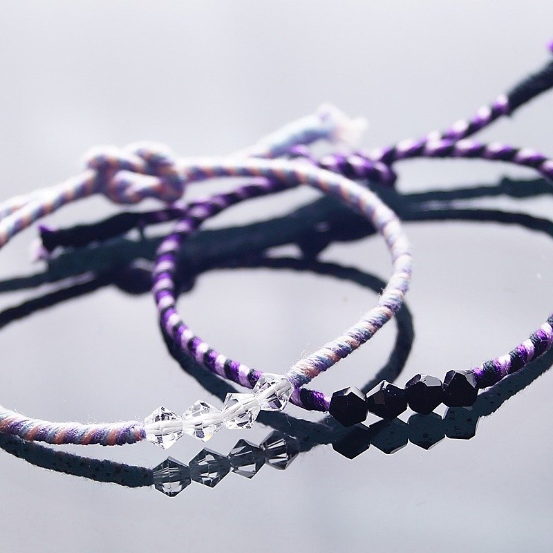 Crystal Wish(晶愿幸运绳) 许愿绳 幸运绳 祈福绳 定制化礼物 - 手链/手环 - 宝石 紫色